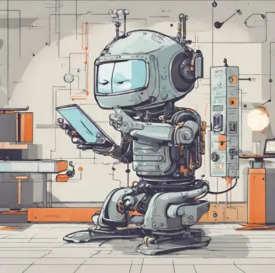 Robotické testování - AI ilustrace